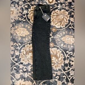 Democracy Blue Green skyhigh Barely Boot Jeans NEW size 8 28” inseam.